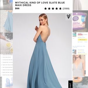 LULUS MYTHICAL KIND OF LOVE SLATE DRESS SIZE M